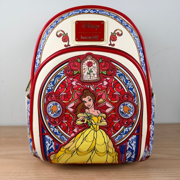 Loungefly Handbags - Loungefly Disney Beauty and the Beast Stained Glass Mini Backpack Portrait Belle